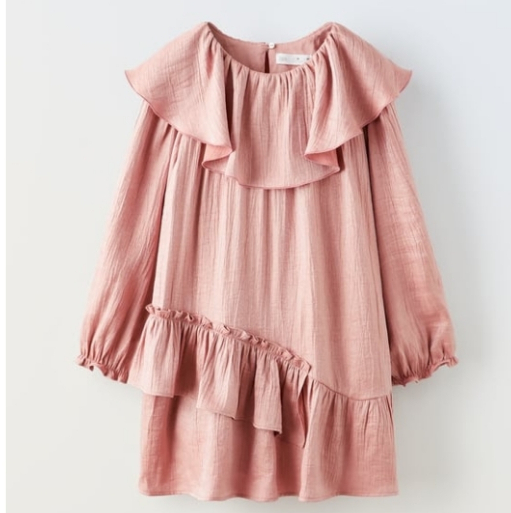 Zara Iridescent Ruffled Dress size 13-14 years